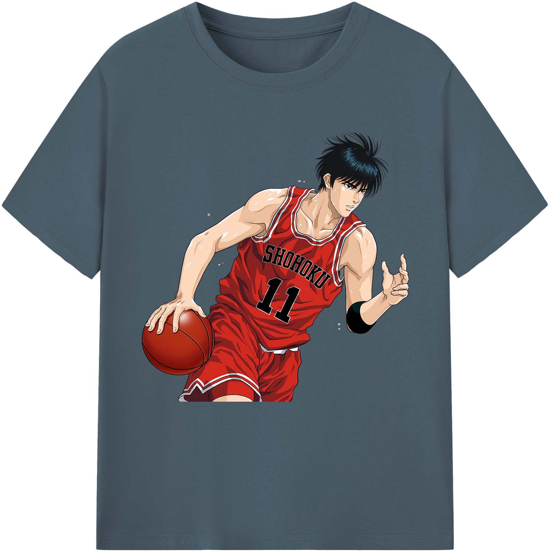 SLAM DUNK／スラムダンク 綿100％半袖Tシャツ（フロントプリント）